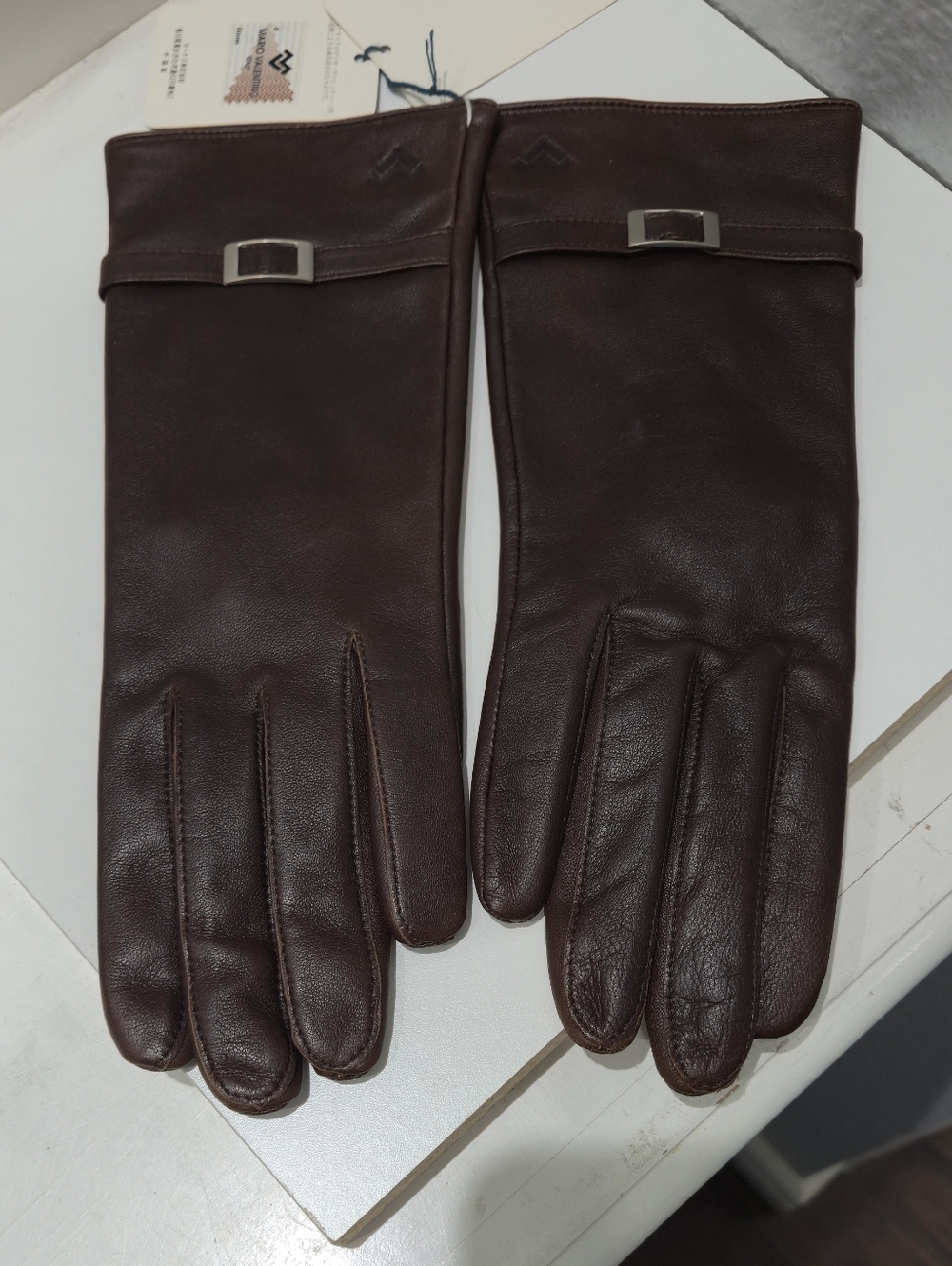 Mario Valentino Brown Sheep Leather Gloves